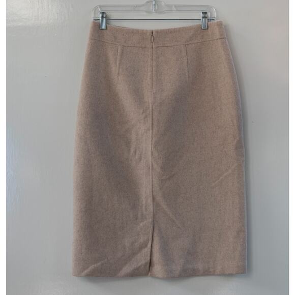 Vince Front Seam Midi Wool Blend Skirt Heather Oatmeal Size 6 - Picture 5 of 7
